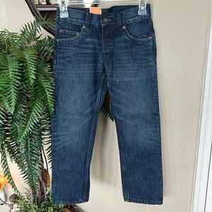 Brand New Levi’s 501 Regular Straight Leg Button-Fly Boys Dark Wash Blue Jeans